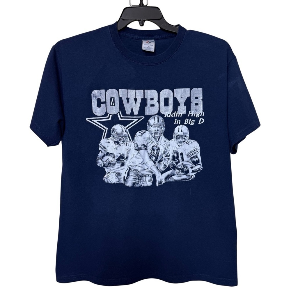 Jerzees Football Fan Heavyweight Blend Blue T-Shirt